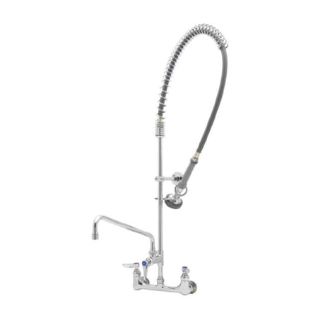 T&S Brass B-2187 Pre-Rinse Unit: EasyInstall 8" Wall Mount Mixing Faucet Quarter-Turn