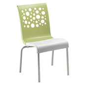 Grosfillex US835724 - Tempo Stacking Side Chair, Resin Back With Circles Cutout, Resin Seat