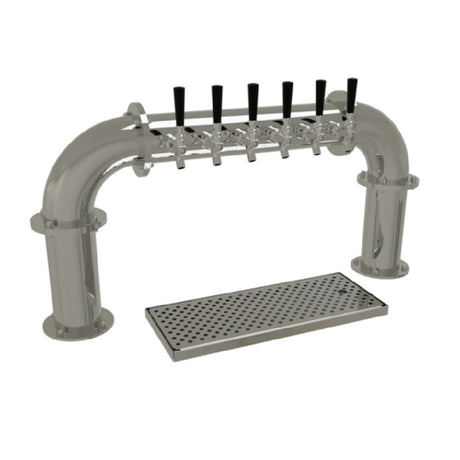 Glastender PP-6-MF Pipe Pass-Thru Draft Dispensing Tower Countertop (6) Stainless Steel Faucets (handles Not Included)
