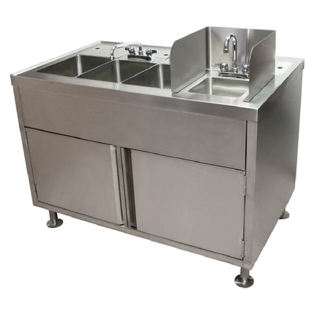 BK Resources FTWS-4829L All-in-One Food Truck Wash Station 48"W X 29"D X 42-1/8"H Overall Size