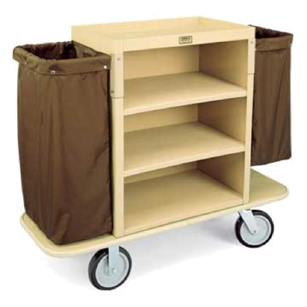 Forbes Industries 2193-36 Plastic Housekeeping Cart Three Shelves In A 30" W X 19"D X 36" H Cabinet With 2" Deep Top Tray