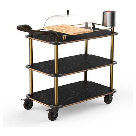 Steelite MGCRNX04MBXX Mogogo Buffet Solutions Roll'n Cheese & Wine Cart 41-1/2" X 21" X 40"H