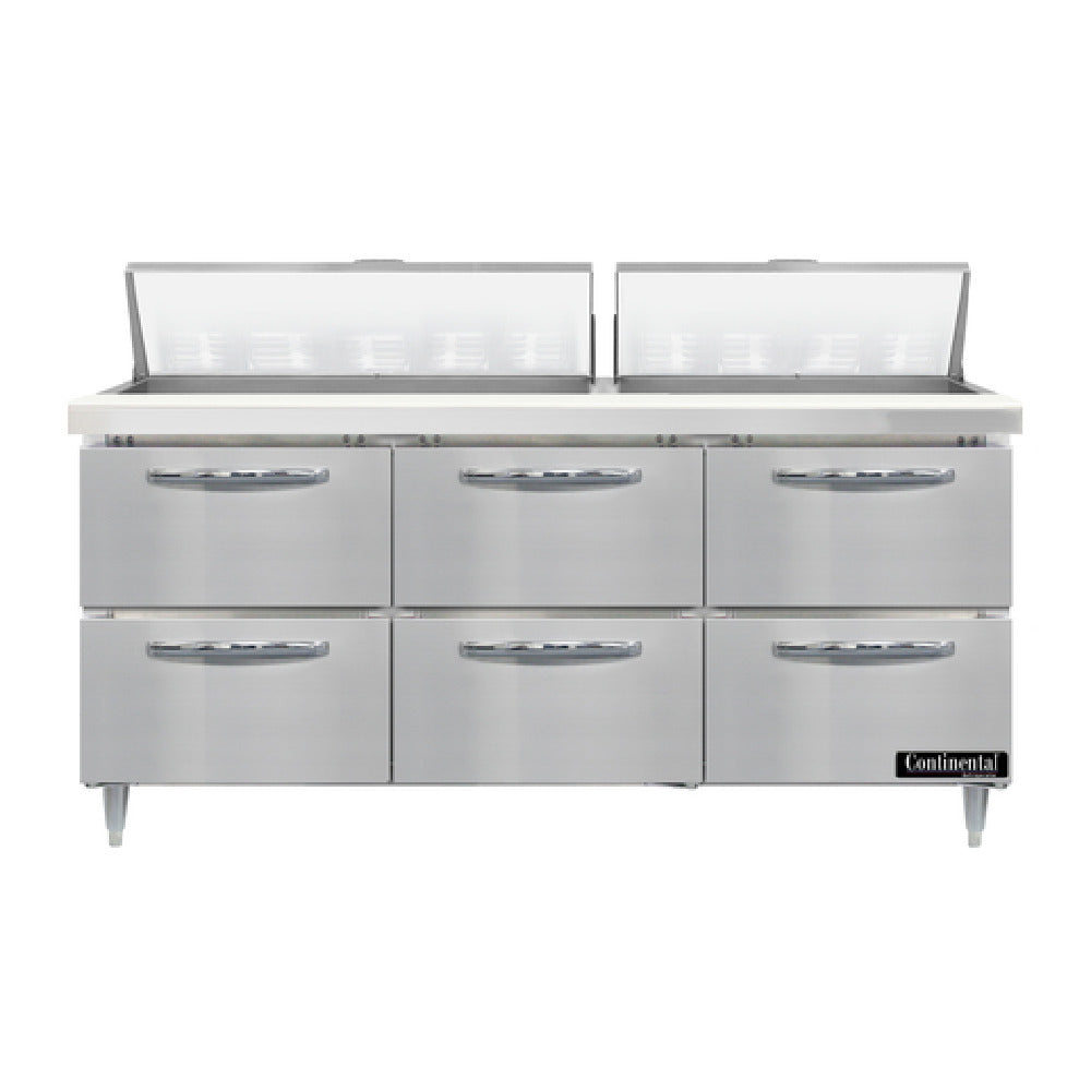 Continental Refrigerator D72N18-D Designer Line Sandwich Unit 72"W Three-section