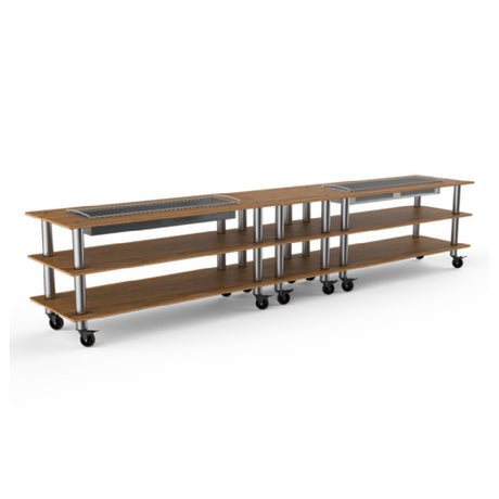 Steelite MGCMLD04BSXW - Double Heat Buffet Table, 171.5" X 29.5" X 36.5", Modular