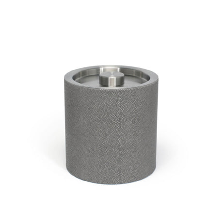 FOH RIB038GYL21 3.5qt Round Belize Ice Bucket Smoke With Brushed Stainless Lid