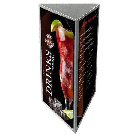 Menu Solutions ATT3PX-BA Table Tent Holds 4-1/4" X 11" Inserts Triple Panel