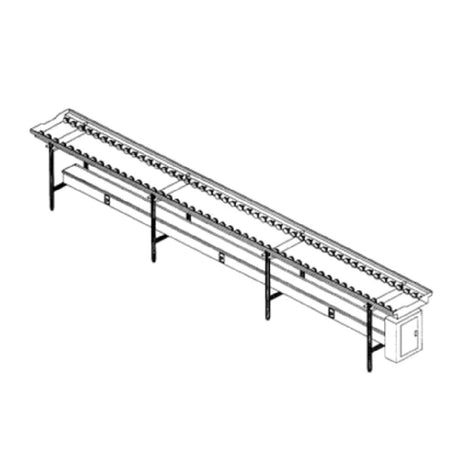 Dinex DXIESR10 Tray Make-Up Conveyor PVC Rollers 10' Section