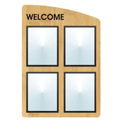 Hubert 63332 - Menu Board, 4-pocket, Wall-mount