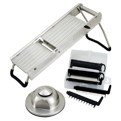 Winco MDL-15 Mandoline Slicer Set 15-1/2" X 4-15/16" With (5) Interchangeable Blades And Handguard