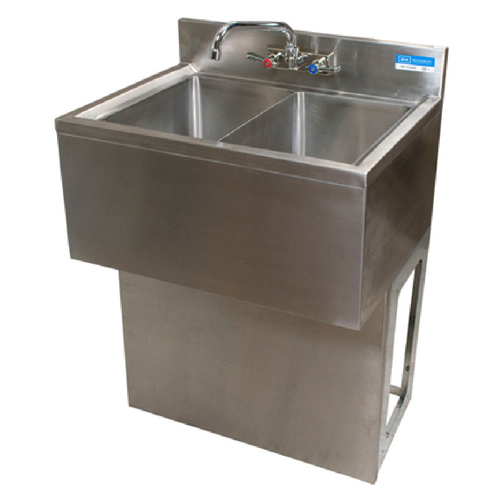 BK Resources UBB-18-248TS Slim-Line Underbar Sink Two Compartment 48”W X 18-1/4"D X 33-1/2"H Overall Size