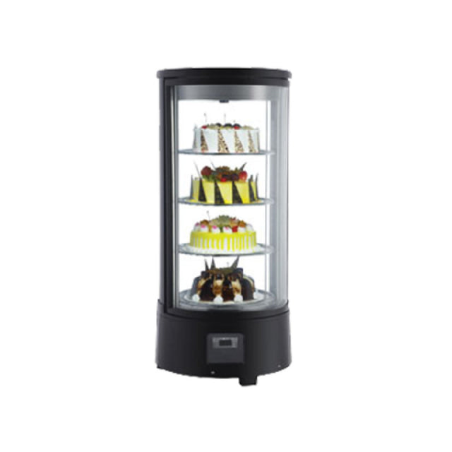 Omcan 39552 (RS-CN-0072-R) Rotating Refrigerated Display Case Countertop 17-3/4" Diameter X 38-3/4"H