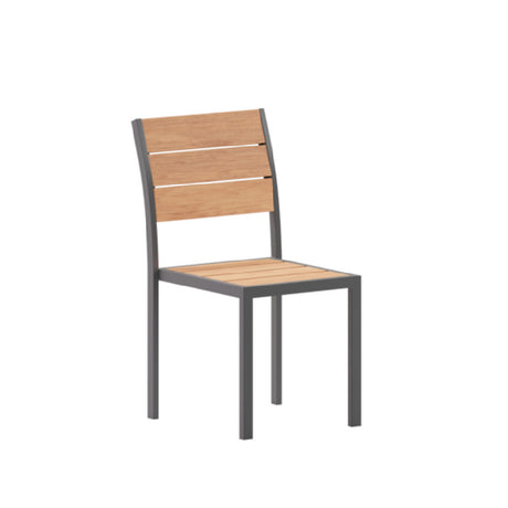 Flash Furniture SB-CA108-NAT-GG Finch Patio Chair 300 Lbs Weight Capacity Stackable