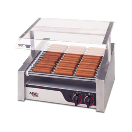 APW Wyott HR-20S X*PERT™ HotRod® Hot Dog Grill (10) Slanted Chrome Surface Rollers