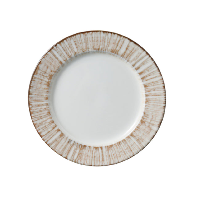 Yanco LE-107 - Legna Bread Plate, 7 1/8 X 3/4", White & Brown