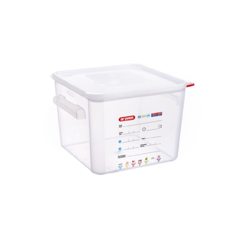 Carlisle 11855 Araven Food Storage Container 12.6 Qt. 11-1/4"W X 11-1/4"D X 8-1/4"H