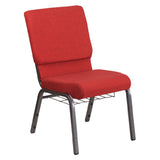 Flash Furniture FD-CH02185-SV-RED-BAS-GG Hercules Series Stacking Church Chair