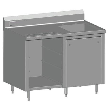 SPG BCRS-48R - Universal Stainless Beverage Counter, With Rack Slides, 48" Long