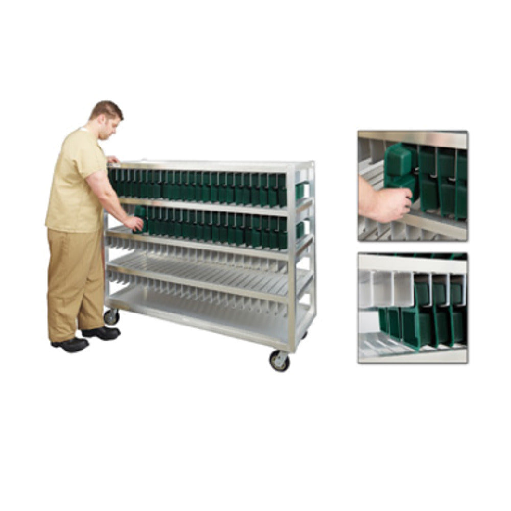 New Age Industrial 99452 Flex Tray Drying Rack Mobile 4 Tray Levels