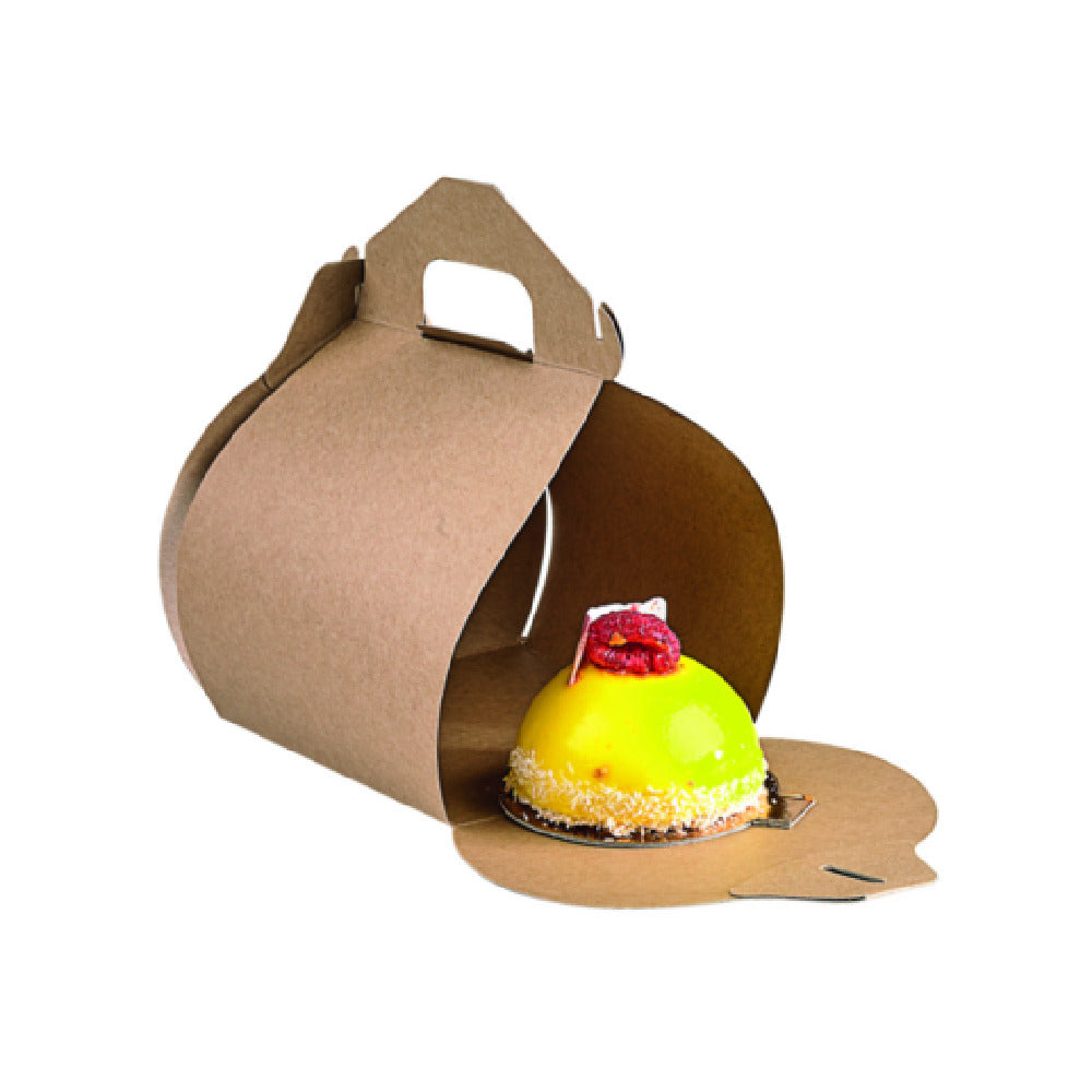 PacknWood 210HCK106 - Kraft High Cake Box With Handle, 4.33"L X 3.94"W X 2.36"H, (per Case = 50 Each)