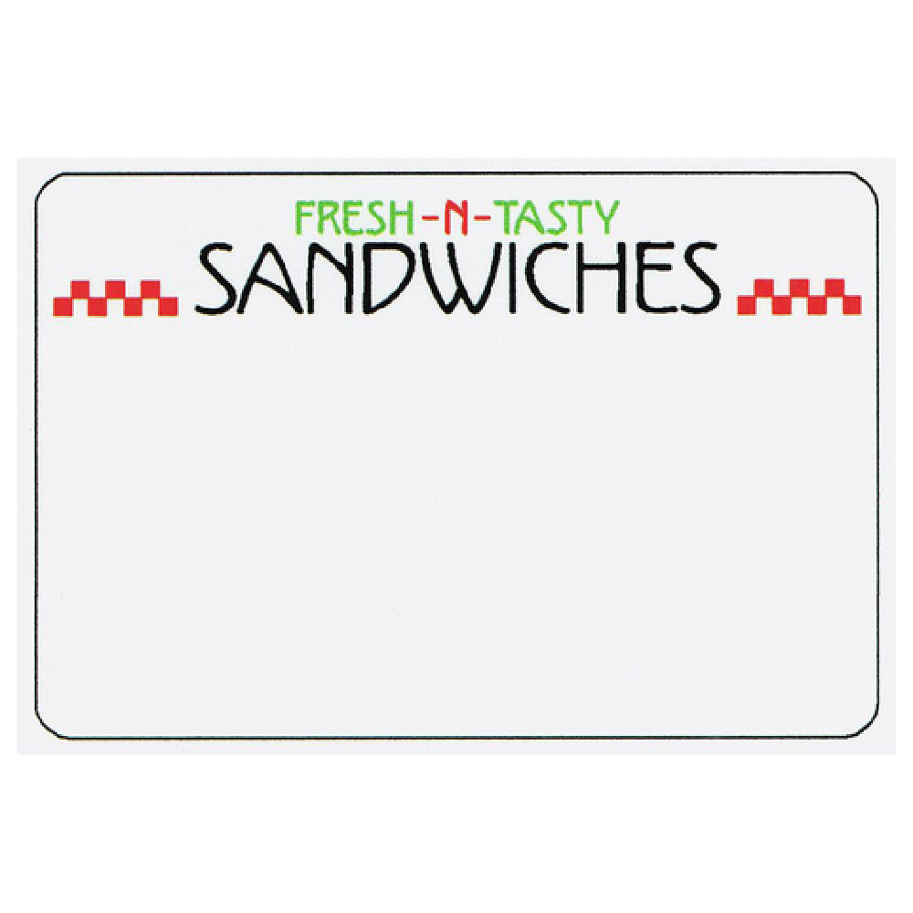 Hubert 21475 - Food Packaging Label, "Fresh-N-Tasty Sandwiches", 3" X 2"