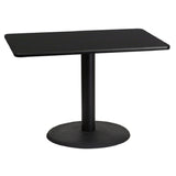 Flash Furniture XU-BLKTB-3042-TR24-GG Table 42"W X 30"D X 31-1/8"H Dining Height