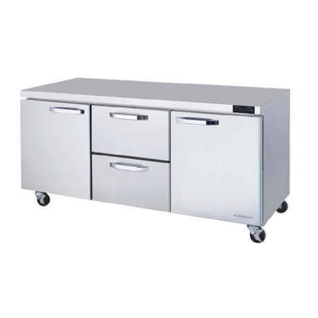 Blue Air BLUR72-D2M-HC Undercounter Refrigerator Three-section 72-3/8"W
