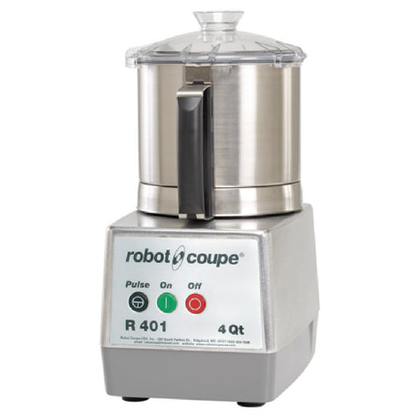 Robot Coupe R401B Cutter/Mixer 4.5 Liter Stainless Steel Bowl With Handle Includes "S" Blade With Smooth Edges