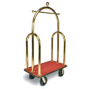 Central Specialties 3533BK-030-RED Deluxe Bellman's Cart 44"W X 24"D X 77"H Trident Style