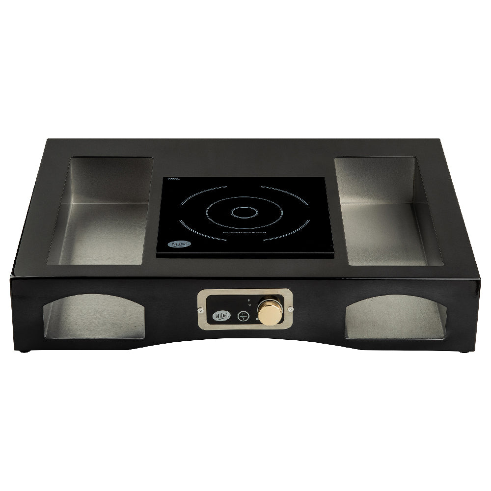TableCraft Products CWSSACTION1BRATBK - Single Induction Action Station, 32.5" X 25.25" X 6"