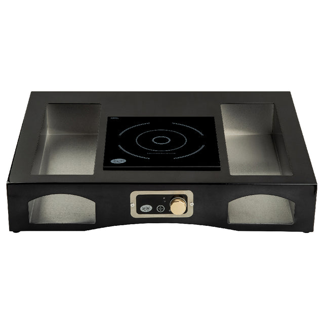 TableCraft Products CWSSACTION1BRATBK - Single Induction Action Station, 32.5" X 25.25" X 6"