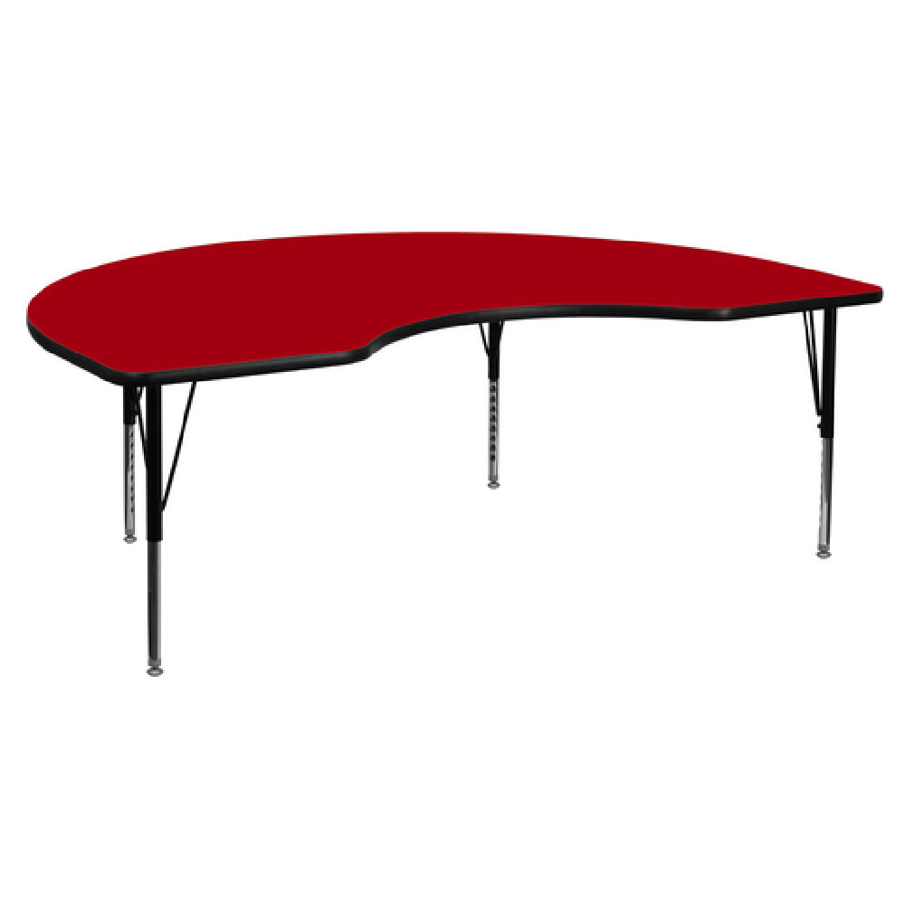 Flash Furniture XU-A4896-KIDNY-RED-T-P-GG Activity Table 96"W X 48"D X 16-1/8" To 25-1/8" Adjustable Height