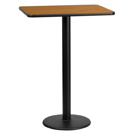 Flash Furniture XU-NATTB-2430-TR18B-GG Table 30"W X 24"D X 43-1/8"H Bar Height