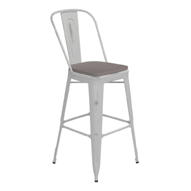 Flash Furniture ET-3534-30-WH-PL1G-GG Carly Bar Stool 500 Lb. Weight Capacity