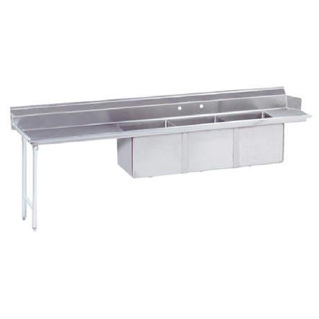 Advance Tabco DTC-3-1620-84L Dishtable With 3-compartment Sink 83”W (3) 16" X 20" X 14" Bowls