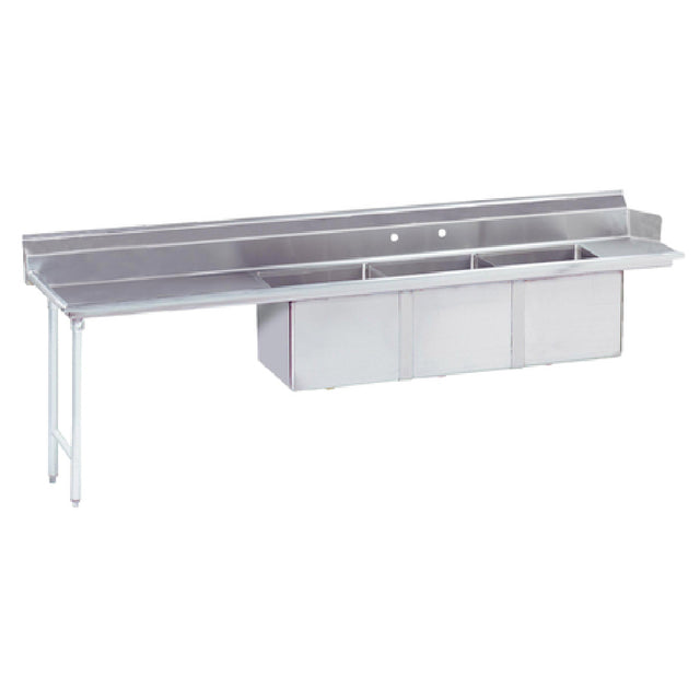 Advance Tabco DTC-3-1620-96L Dishtable With 3-compartment Sink 95”W (3) 16" X 20" X 14" Bowls