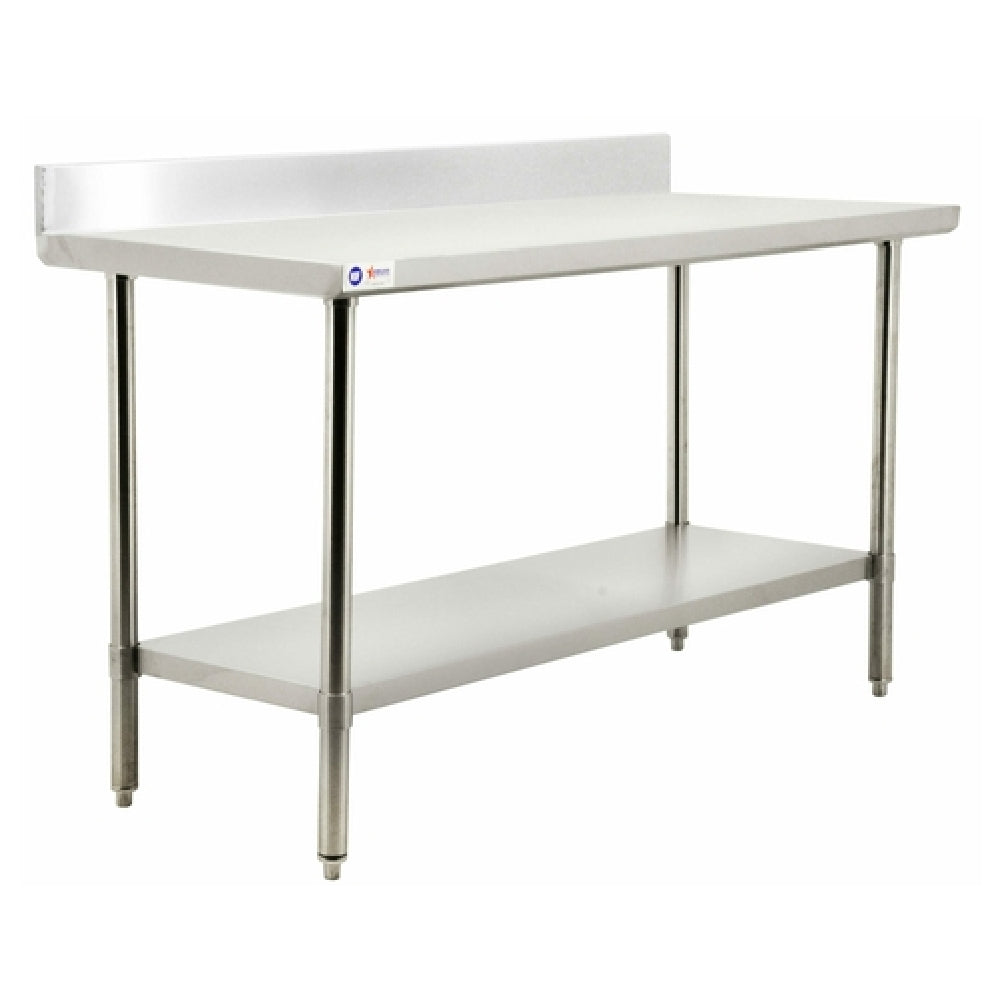 Omcan 44340 (44340) Work Table 72"W X 24"D X 34"H 20/430 Stainless Steel Flat Top