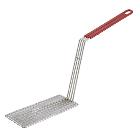 Winco FB-PS Fry Basket Press Rectangular Fits FB-10 & FB-2011" Red Plastic Coated Handle