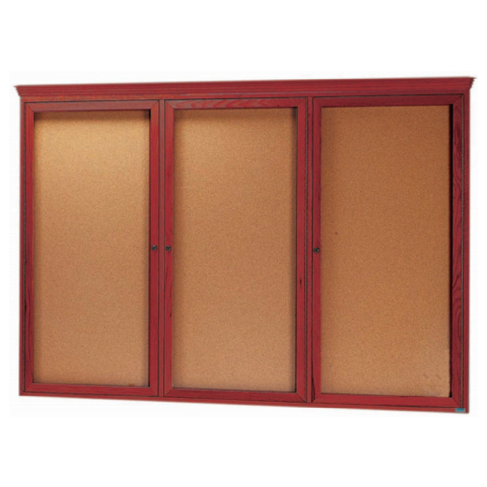 Aarco CBC4872R Red Oak Bulletin Board 72"W X 48"H Enclosed