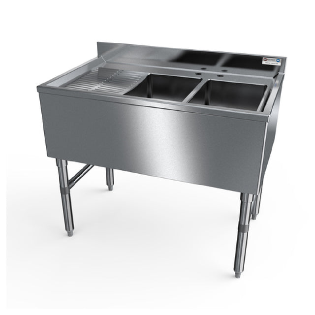 NBR Equipment UD-2-101410-36L Underbar Sink Unit Two-compartment 36"W X 21-1/4"D X 32-1/2"H Overall Size