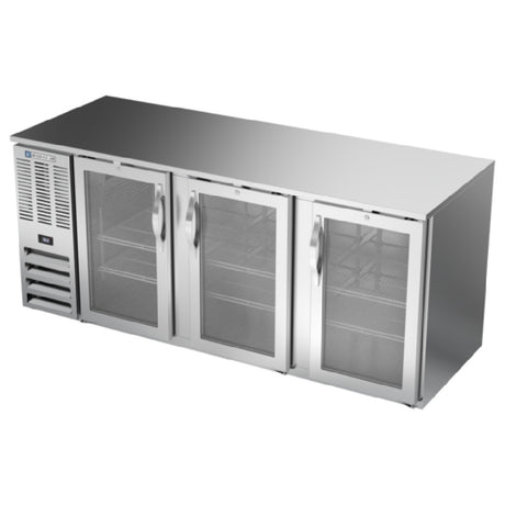 Beverage Air BB78HC-G-S - Refrigerated Back Bar Storage Cabinet, Three-section, 78"W X 30-3/8"D X 34"H