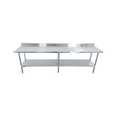 Sapphire Manufacturing SMTEB-24108G Worktable 108"W X 24"D X 35"H 18/430 Stainless Steel Top Shelf