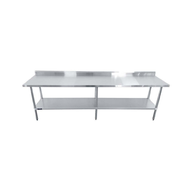 Sapphire Manufacturing SMTEB-30108G Worktable 108"W X 30"D X 35"H 18/430 Stainless Steel Top Shelf