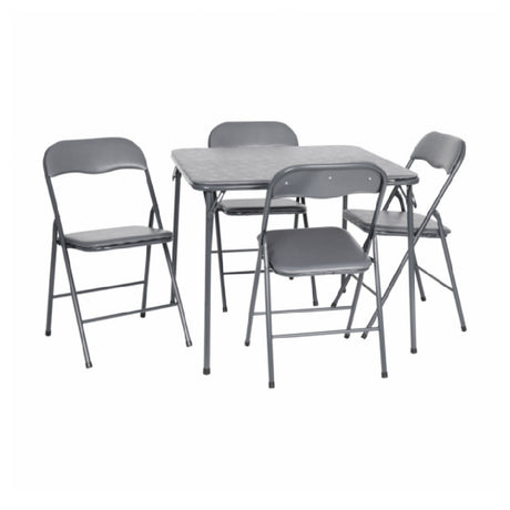 Flash Furniture JB-1-GY-GG Madison Folding Card Table And Chair Set Includes (1) 33-1/2"W X 33-1/2"D X 27-3/4"H Folding Table