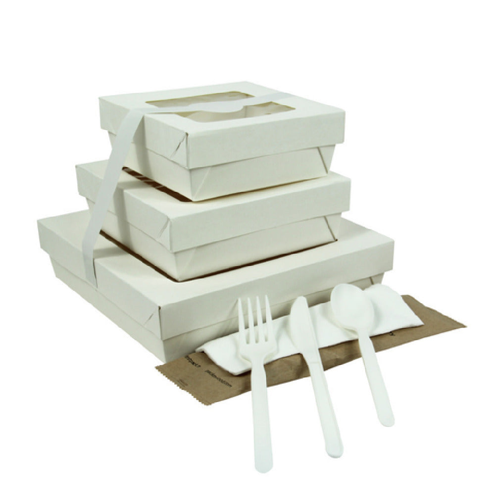 PacknWood KRAYWHLAPB - VIP Set, Includes: (2) White Kray Boxes With PET Window Lid - 22oz 4.7 X 4.7 X 2in - 250 Pcs (210KRAYWH135)