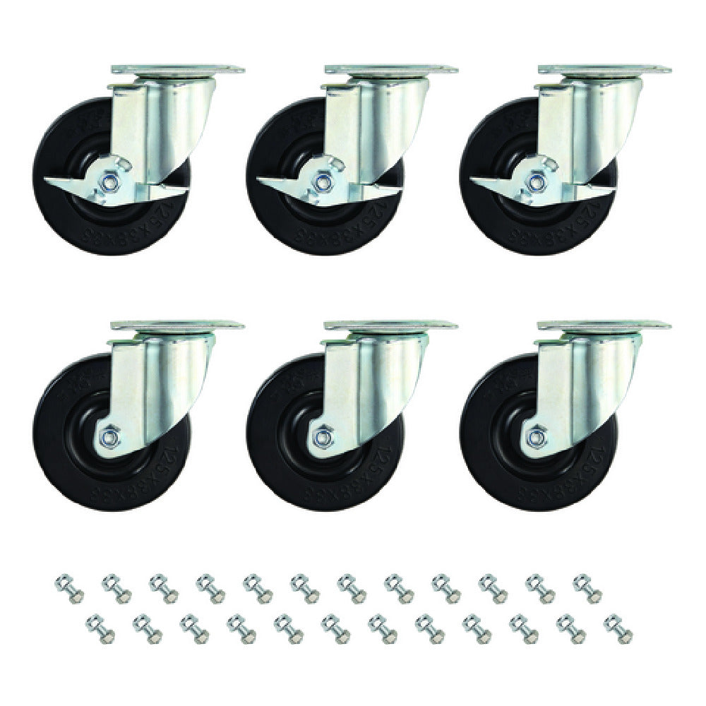 Hubert 53842 - Kratos Ranges Caster Set (6)