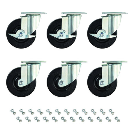 Hubert 53842 - Kratos Ranges Caster Set (6)
