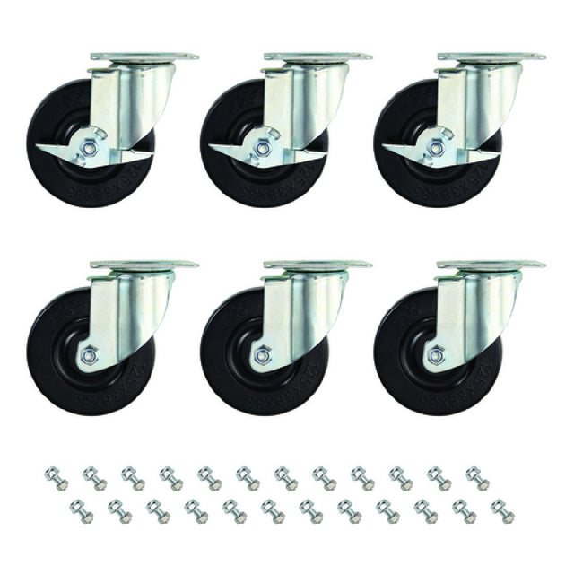 Hubert 53842 - Kratos Ranges Caster Set (6)