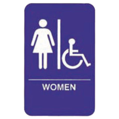 Tablecraft 695630 Cash & Carry Sign 6" X 9" "Women/Accessible" With Handicapped Symbol