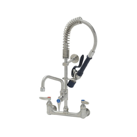 T&S Brass SMPM-8WLN-06 EverSteel Pre-Rinse Unit: Single Hole Stainless Steel Deck Mount Mixing Faucet