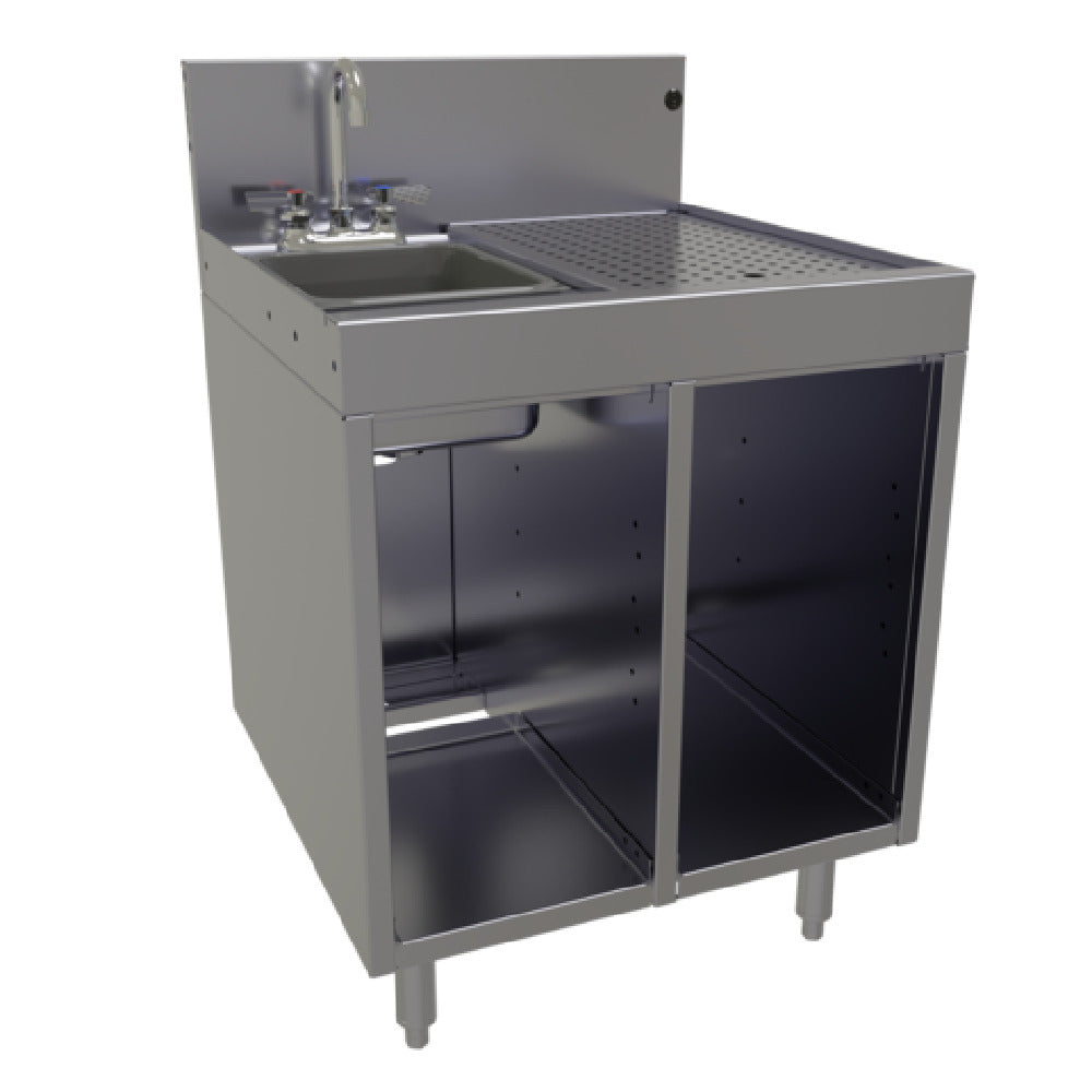 Glastender SWB-24L-C Underbar Wet Waste Sink Cabinet Base With Open Front 24"W X 24"D